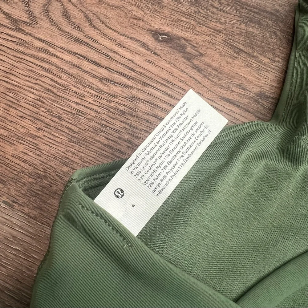Lululemon Energy Bra High-Neck Longline Tough *Medium Support Green Twill_9
